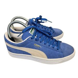 Puma Women's 6.5 Suede Classic Olympian Blue White Lace Up Sneakers 362213-64